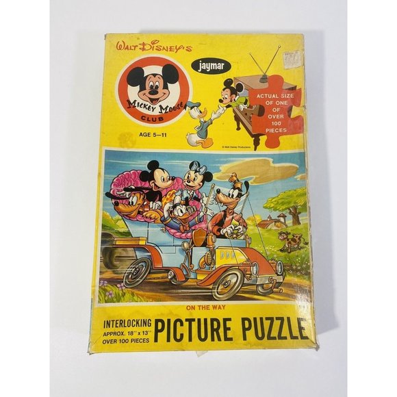 Vintage Mickey Mouse Club Jigsaw Puzzle Jaymar On The Way 100 Pieces 1960s - Picture 1 of 10